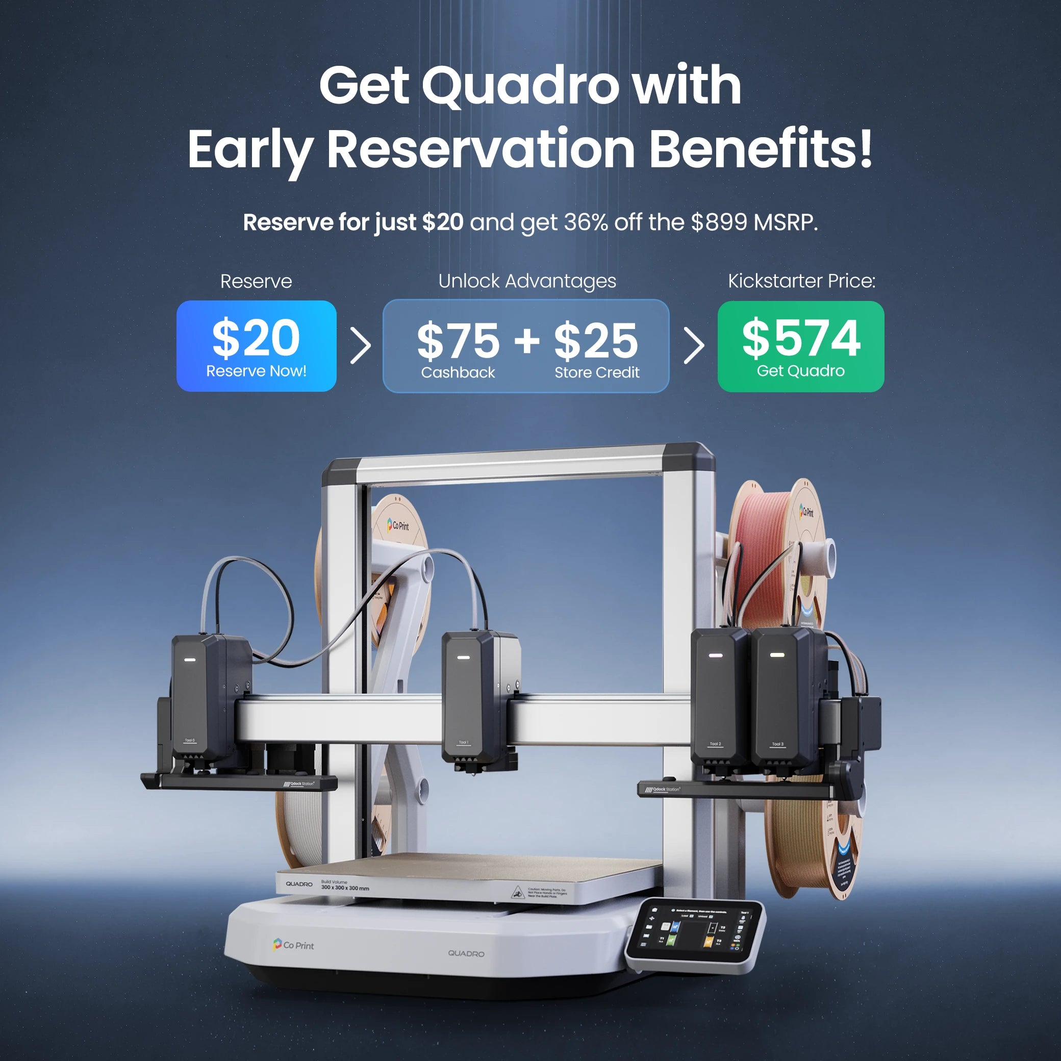 Co Print Quadro 3D Printer Reservation Ticket