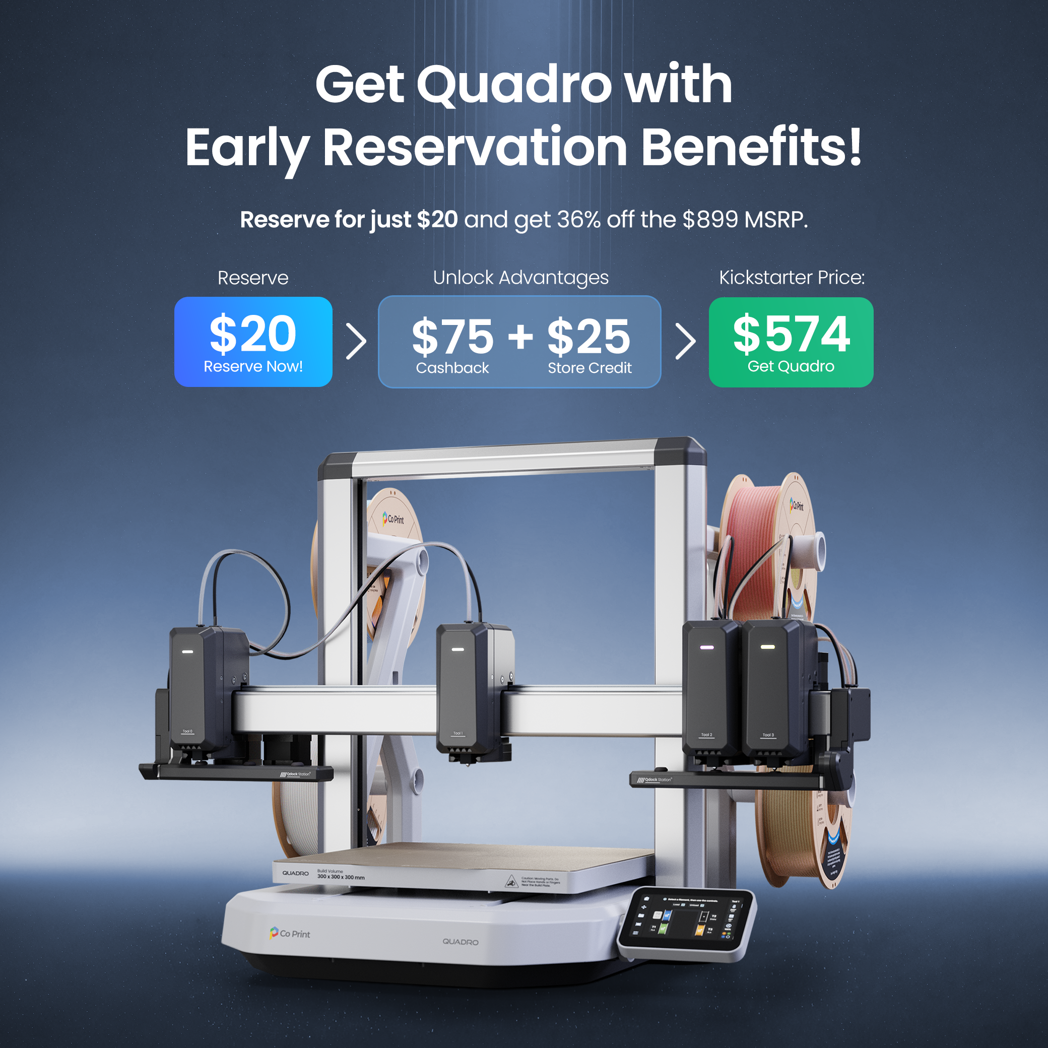 Co Print Quadro 3D Printer Reservation Ticket