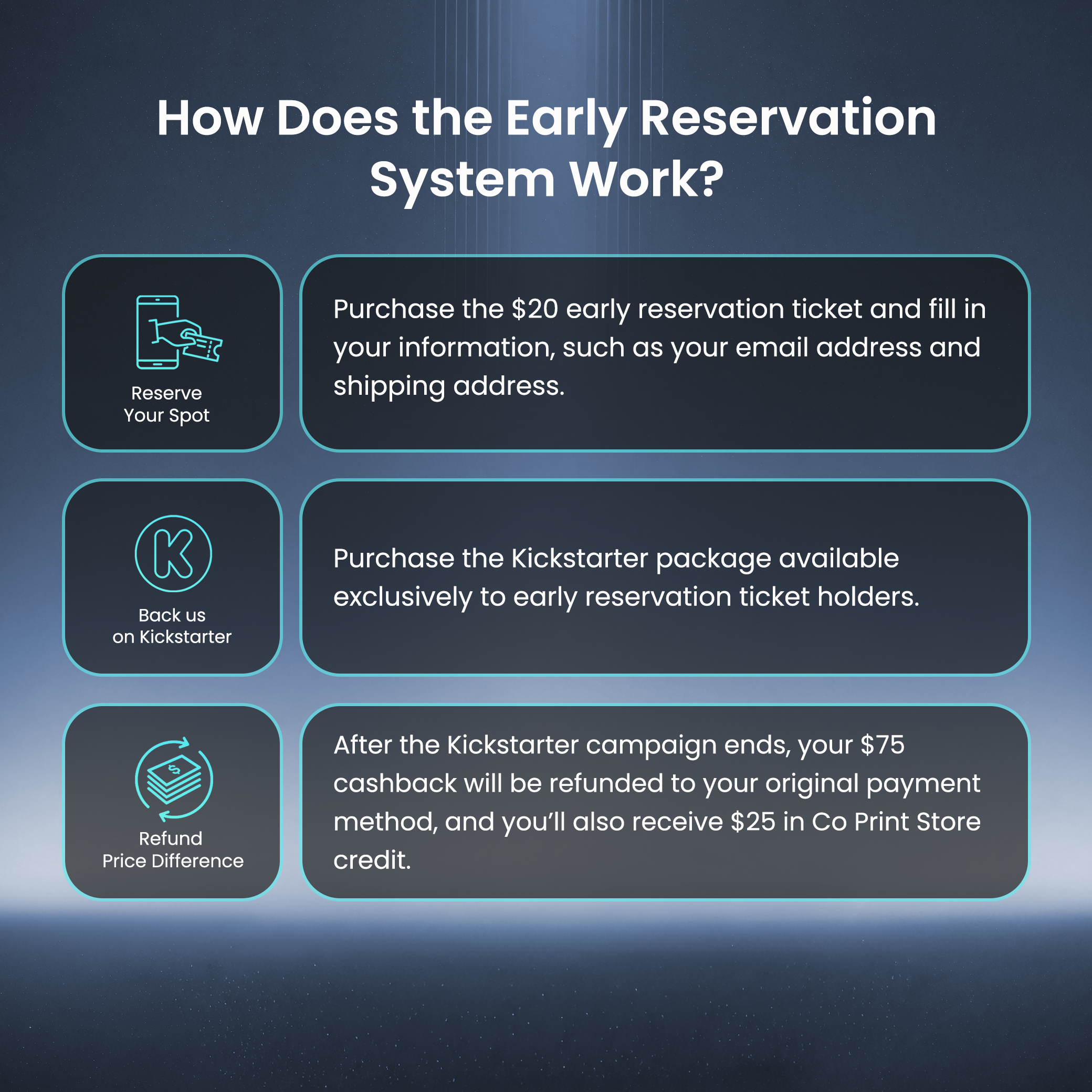 Co Print Quadro 3D Printer Reservation Ticket