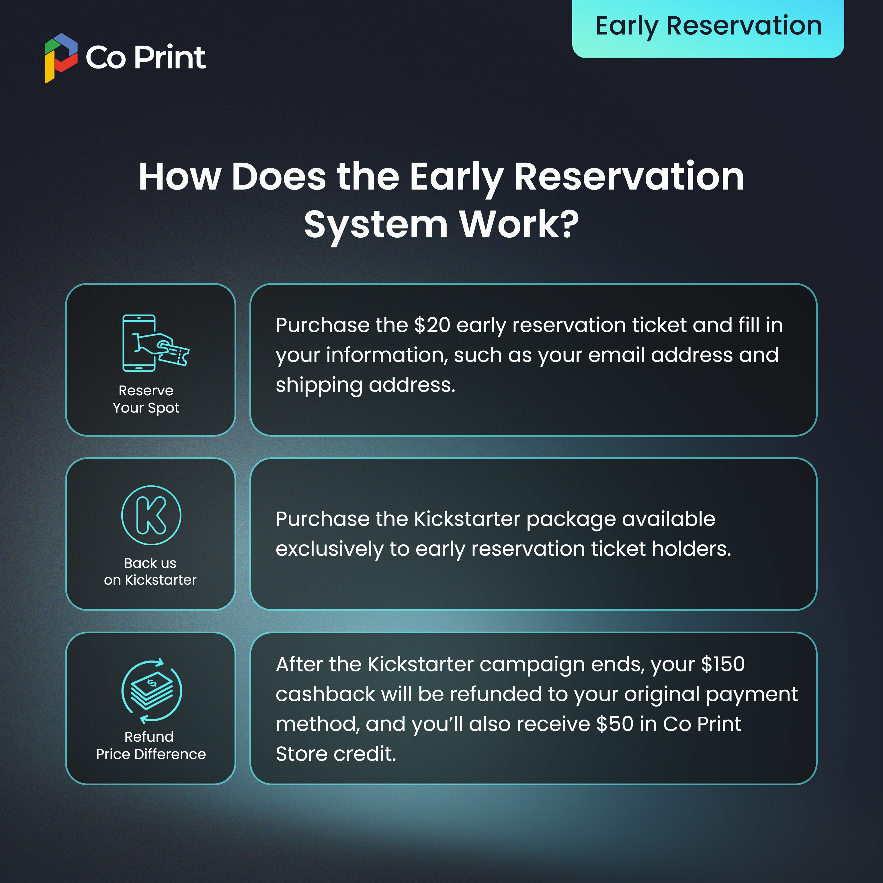 Co Print Quadro 3D Printer Reservation Ticket